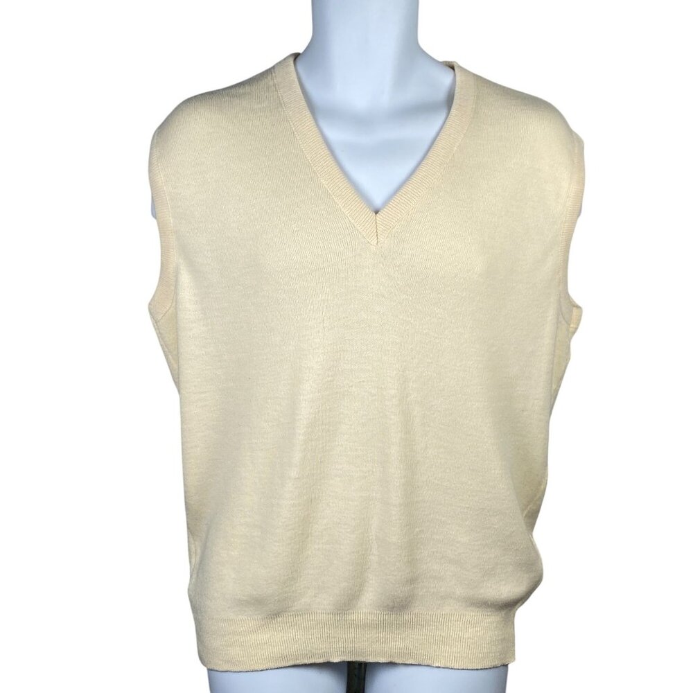 Vintage Andhurst V Neck Sweater Vest Mens XL Orlon Acrylic Pullover Made USA